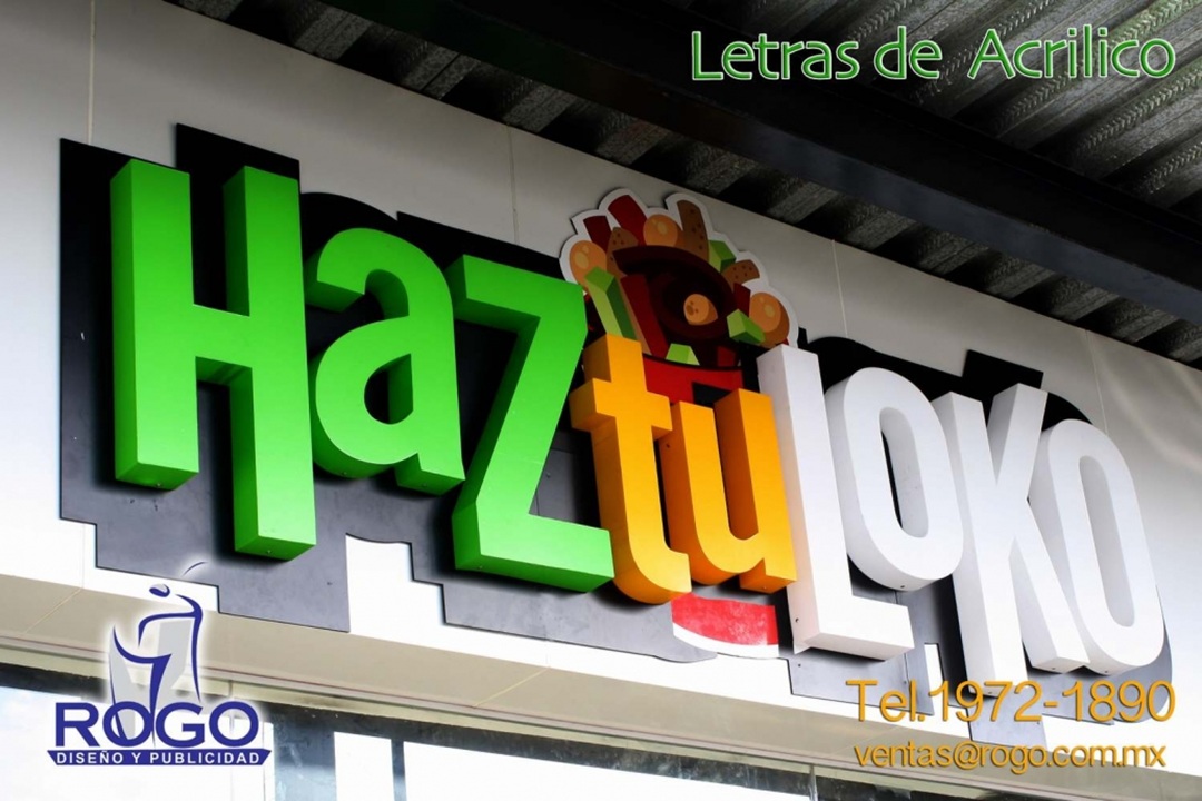 Letras de acrílico 3D iluminadas para fachadas comerciales y marcas